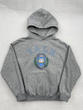 Yale University Licensed Authentic Hooded Sweatshirt Gray Hoodie Women's XS